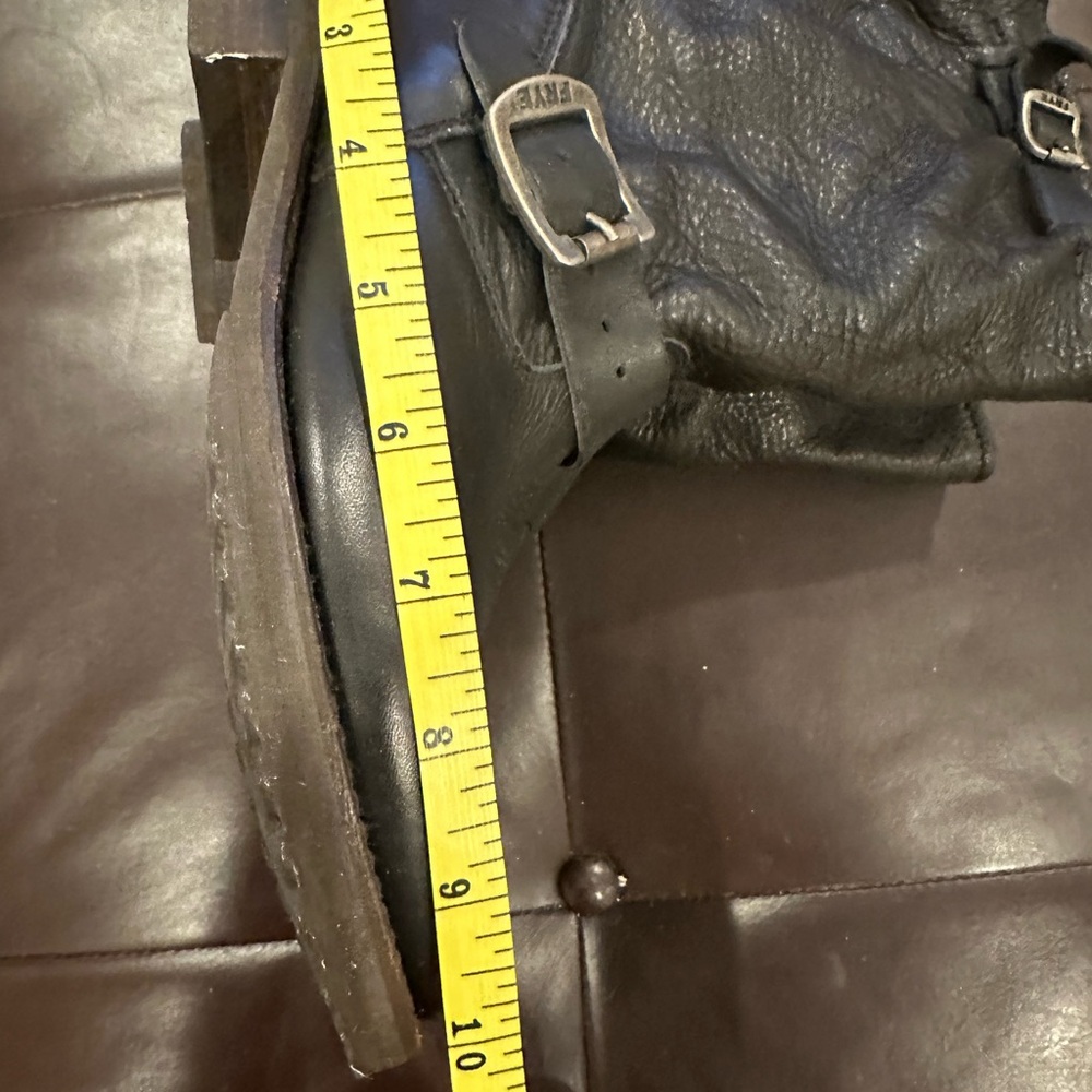 Frye slouchy leather boots; style 76509 black soft leather, like new - Picture 7 of 13